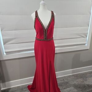 Scala Red and Black Prom Dress Formal